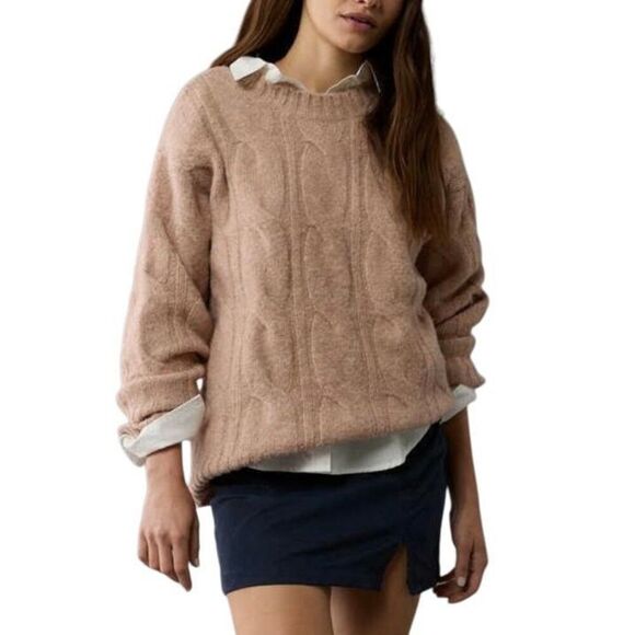 American Eagle Mauve Whoa So Soft Cable Knit Sweater N0289 - Picture 1 of 8